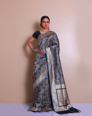 The dark blue handloom silk saree you described sounds absolutely stunning - BSK010504