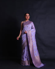 The mauve Banarasi cotton saree you're describing sounds elegant and timeless.- BSK010749