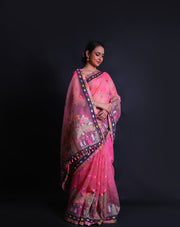 The light pink blended saree you've described sounds absolutely enchanting,- BLN01325