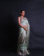 The light green Banarasi Tussar saree you've described sounds exquisite and unique.- BSK010720