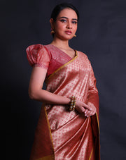 The pink Banarasi cotton saree you've described sounds lovely and contemporary,- BSK010699